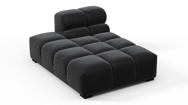 Tufty - Tufty Module, Left Chaise, Armless, Black Velvet