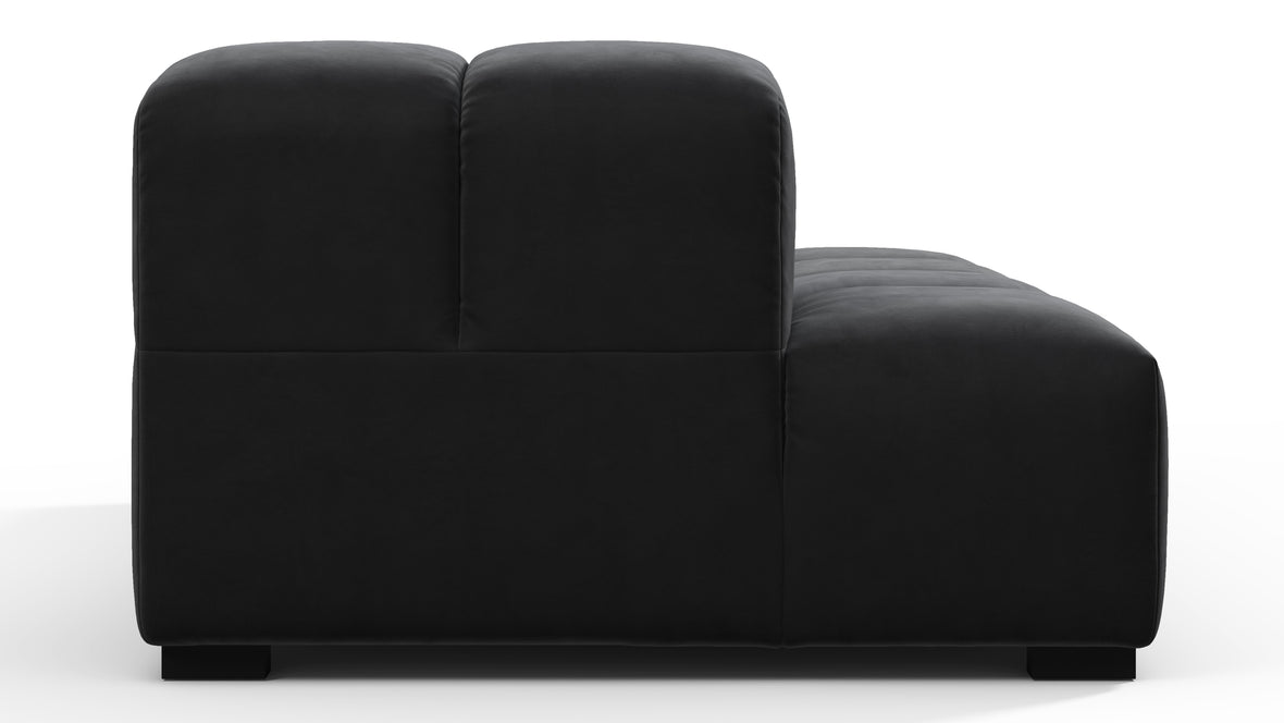 Tufty - Tufty Module, Left Chaise, Armless, Black Velvet
