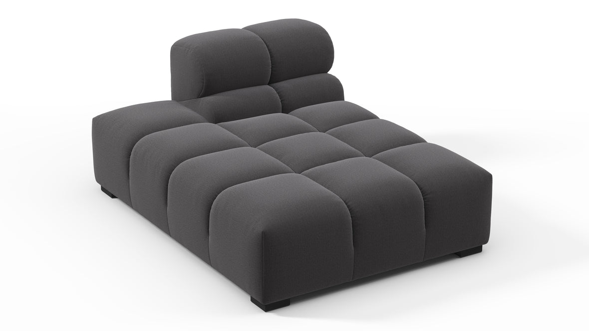 Tufty - Tufty Module, Left Chaise, Armless, Ink Brushed Weave