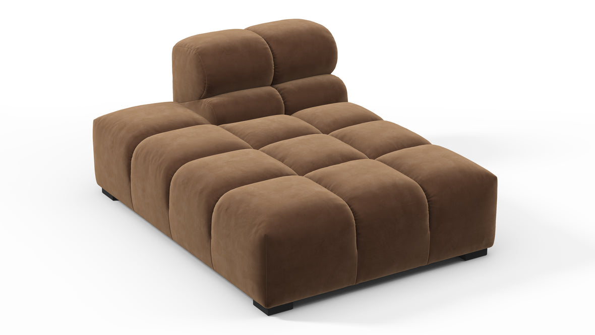 Tufty - Tufty Module, Left Chaise, Armless, Mocha Velvet