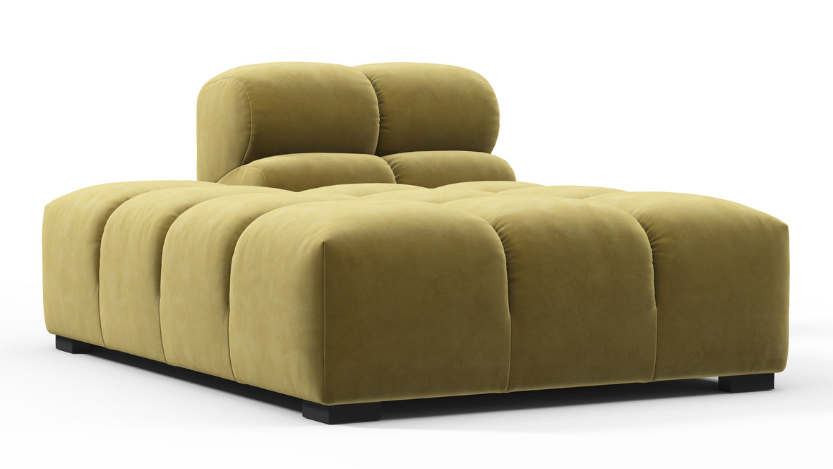 Tufty - Tufty Module, Left Chaise, Armless, Olive Gold Velvet
