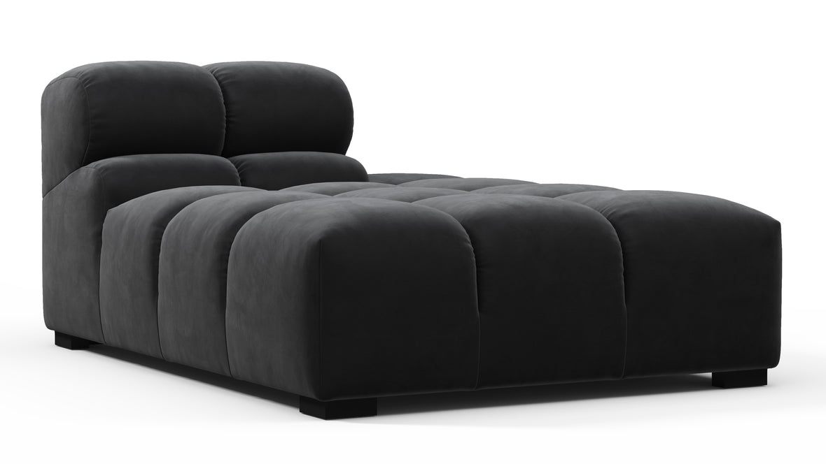 Tufty - Tufty Module, Right Chaise, Armless, Black Velvet