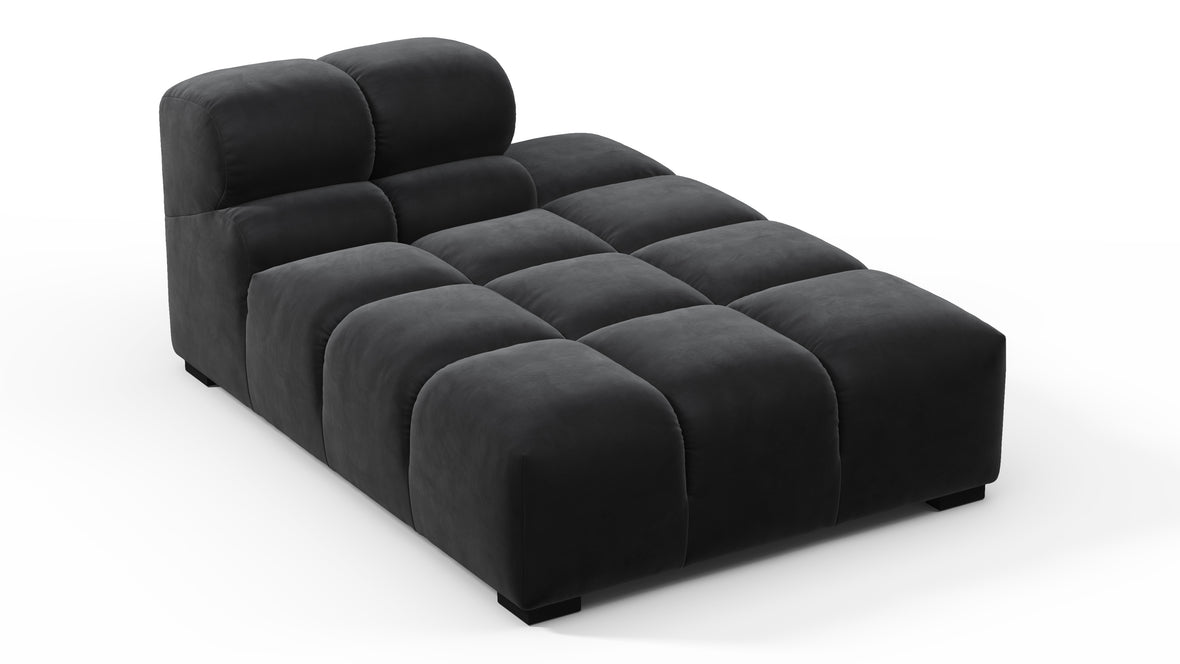 Tufty - Tufty Module, Right Chaise, Armless, Black Velvet