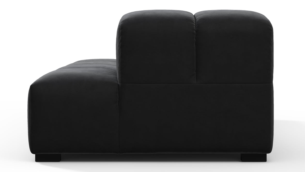 Tufty - Tufty Module, Right Chaise, Armless, Black Velvet
