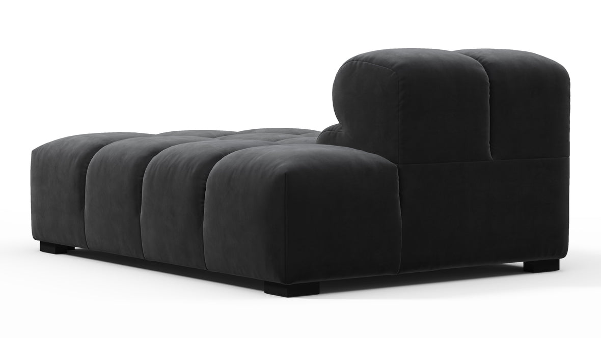Tufty - Tufty Module, Right Chaise, Armless, Black Velvet