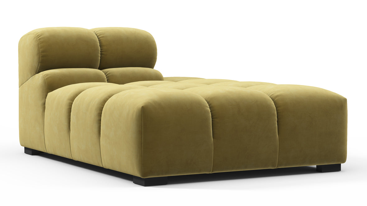 Tufty - Tufty Module, Right Chaise, Armless, Olive Gold Velvet