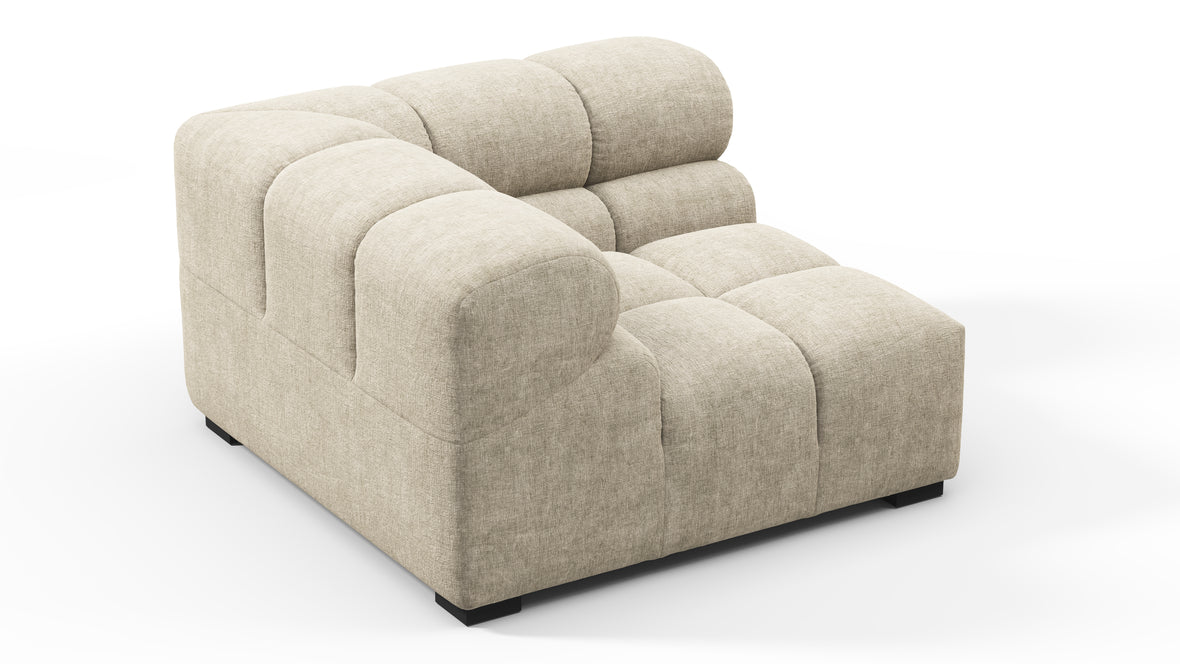 Tufty - Tufty Module, Left Corner, Beige Gray Chenille