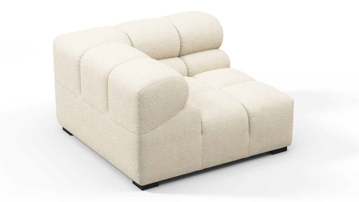 Tufty - Tufty Module, Left Corner, Eggshell Boucle