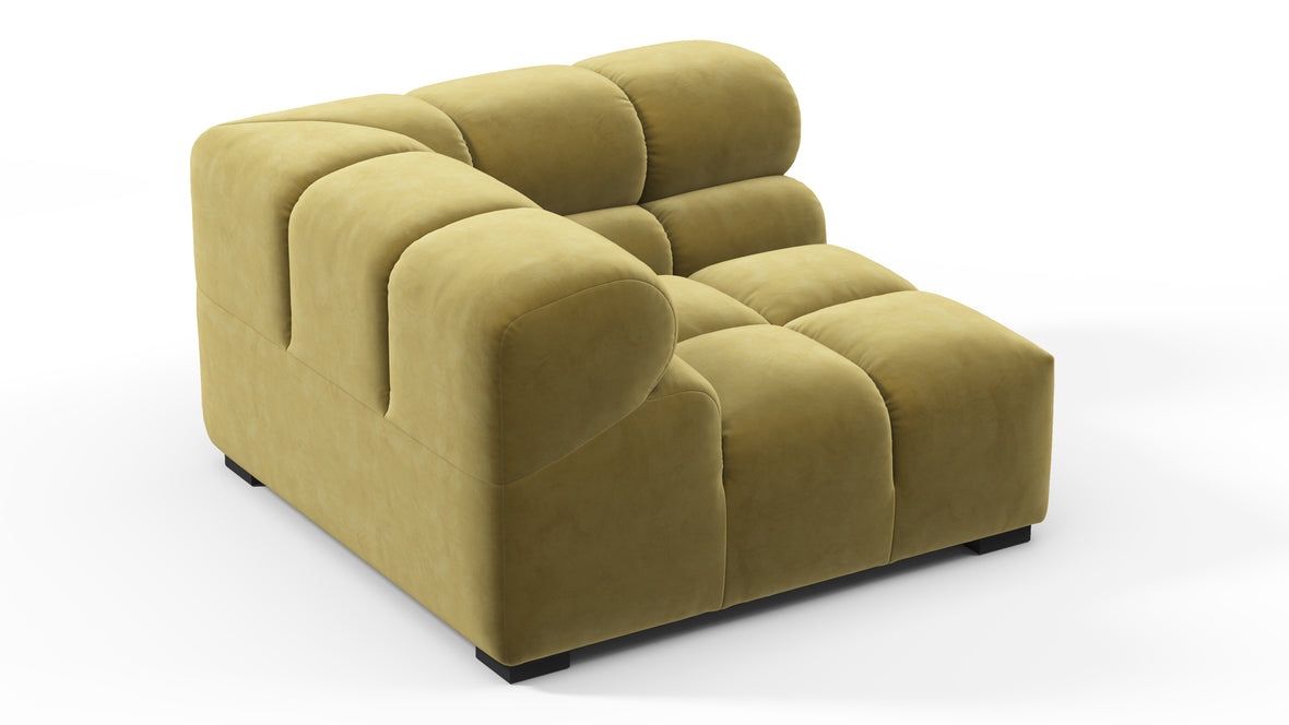 Tufty - Tufty Module, Left Corner, Olive Gold Velvet