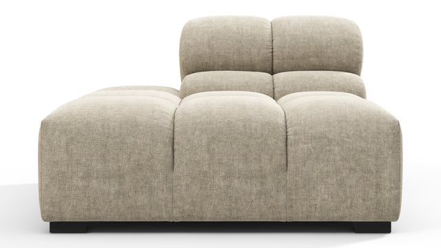 Tufty - Tufty Module, Left End, Armless, Beige Gray Chenille