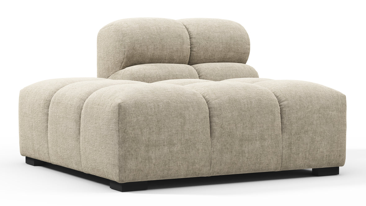 Tufty - Tufty Module, Left End, Armless, Beige Gray Chenille