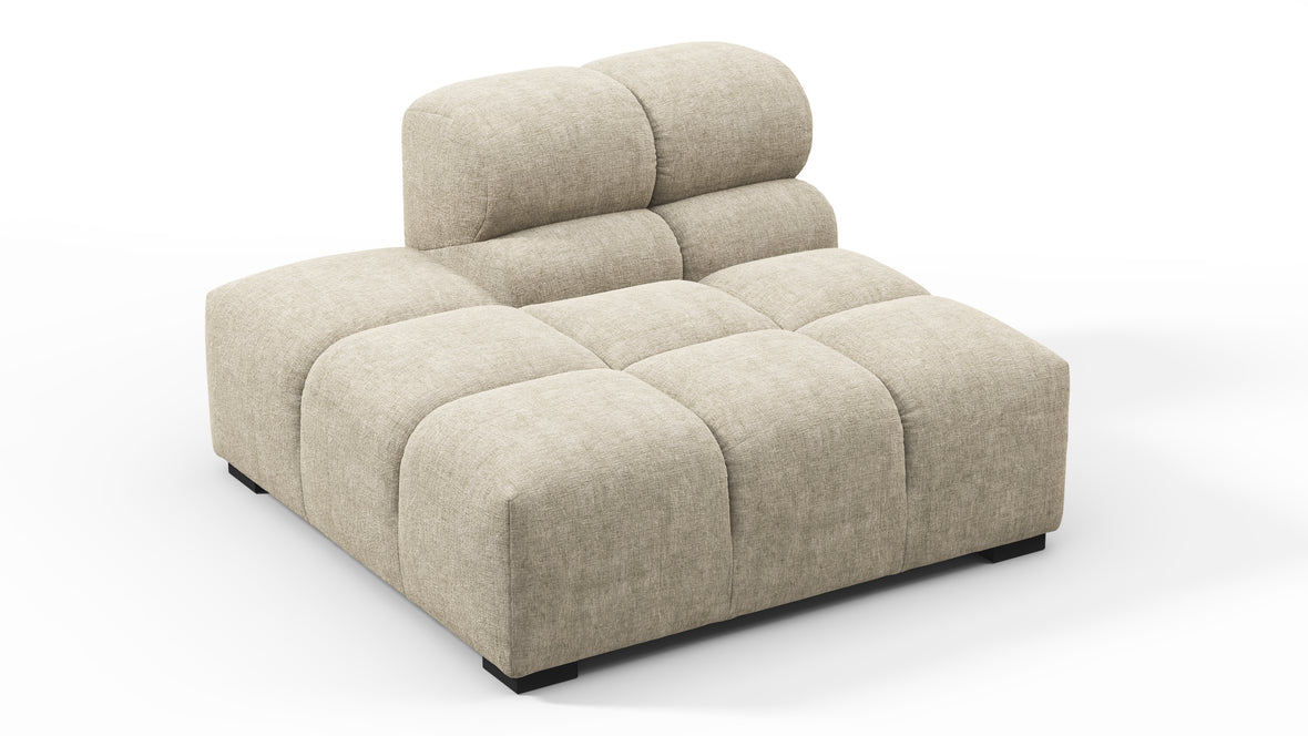 Tufty - Tufty Module, Left End, Armless, Beige Gray Chenille