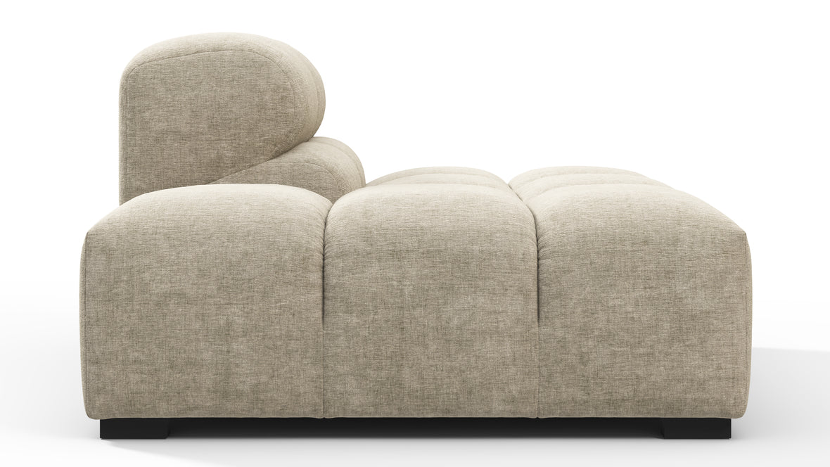 Tufty - Tufty Module, Left End, Armless, Beige Gray Chenille