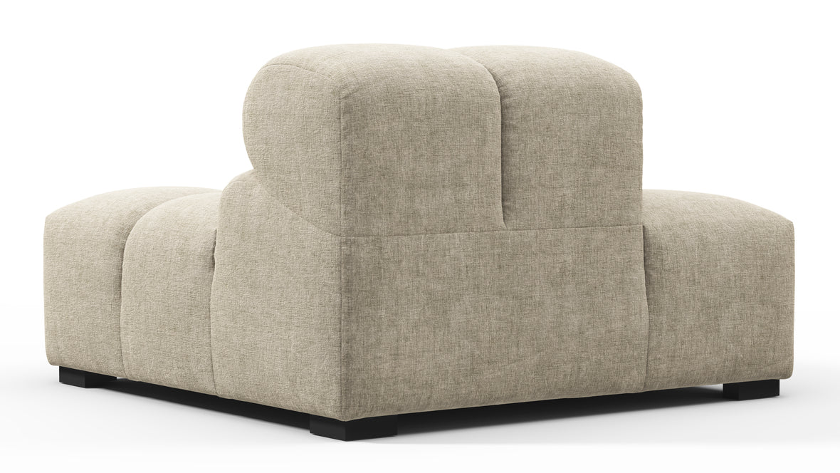 Tufty - Tufty Module, Left End, Armless, Beige Gray Chenille