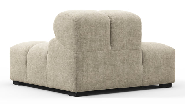 Tufty - Tufty Module, Left End, Armless, Beige Gray Chenille