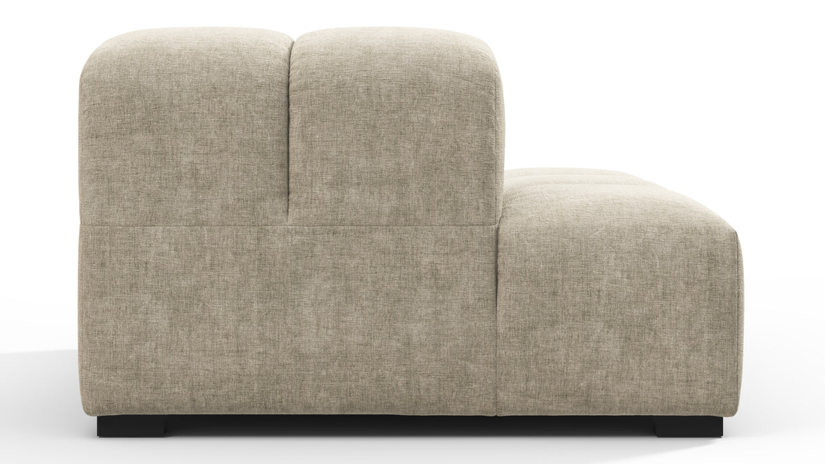 Tufty - Tufty Module, Left End, Armless, Beige Gray Chenille