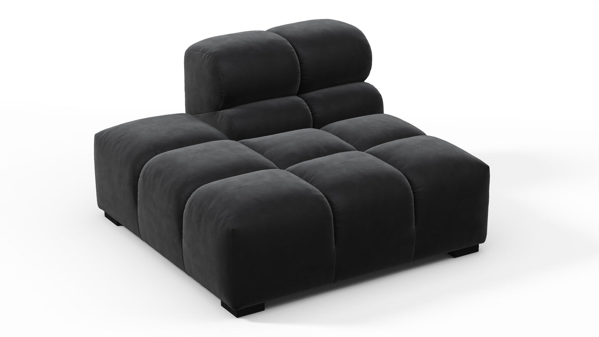 Tufty - Tufty Module, Left End, Armless, Black Velvet