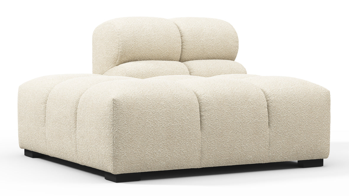 Tufty - Tufty Module, Left End, Armless, Eggshell Boucle