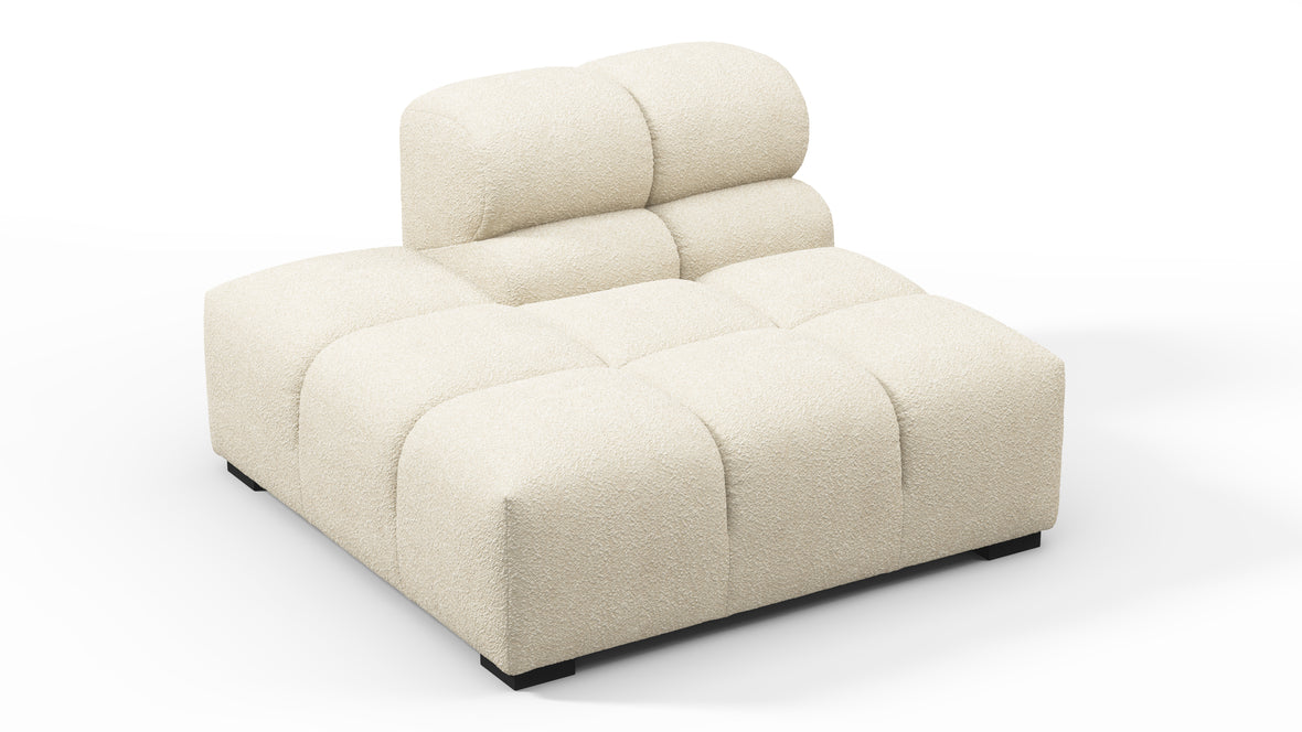 Tufty - Tufty Module, Left End, Armless, Eggshell Boucle