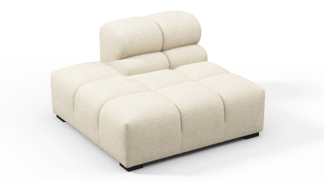 Tufty - Tufty Module, Left End, Armless, Eggshell Boucle