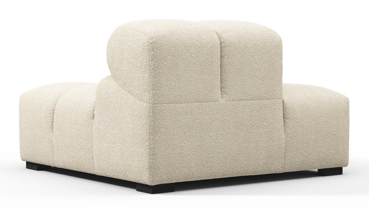 Tufty - Tufty Module, Left End, Armless, Eggshell Boucle