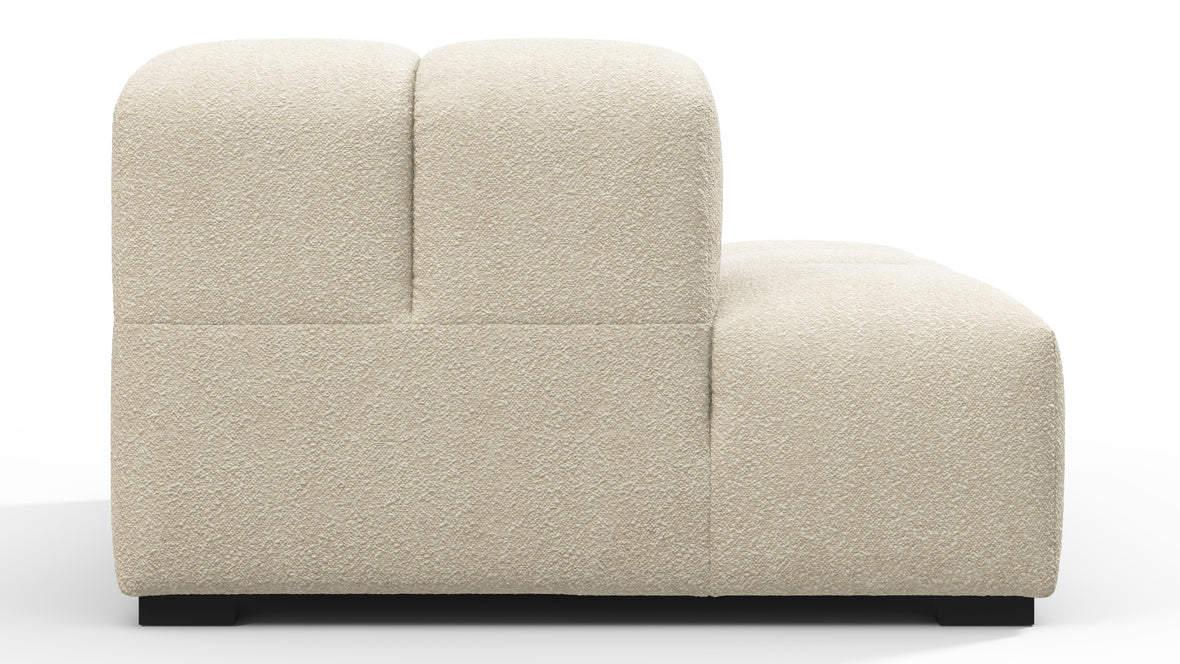 Tufty - Tufty Module, Left End, Armless, Eggshell Boucle