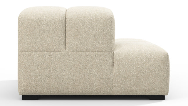 Tufty - Tufty Module, Left End, Armless, Eggshell Boucle