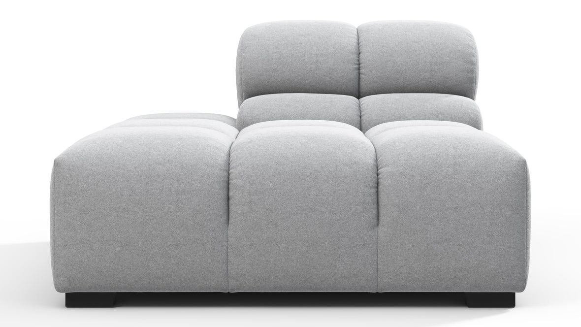 Tufty - Tufty Module, Left End, Armless, Light Gray Wool