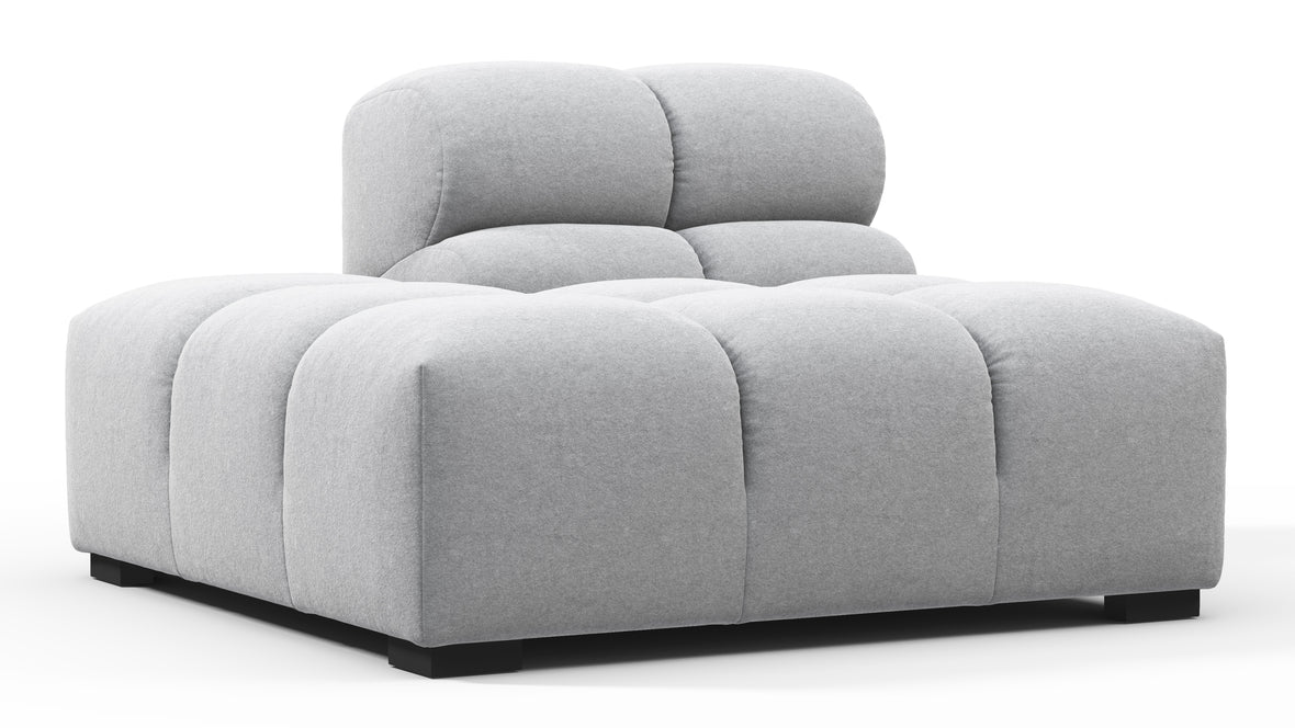 Tufty - Tufty Module, Left End, Armless, Light Gray Wool