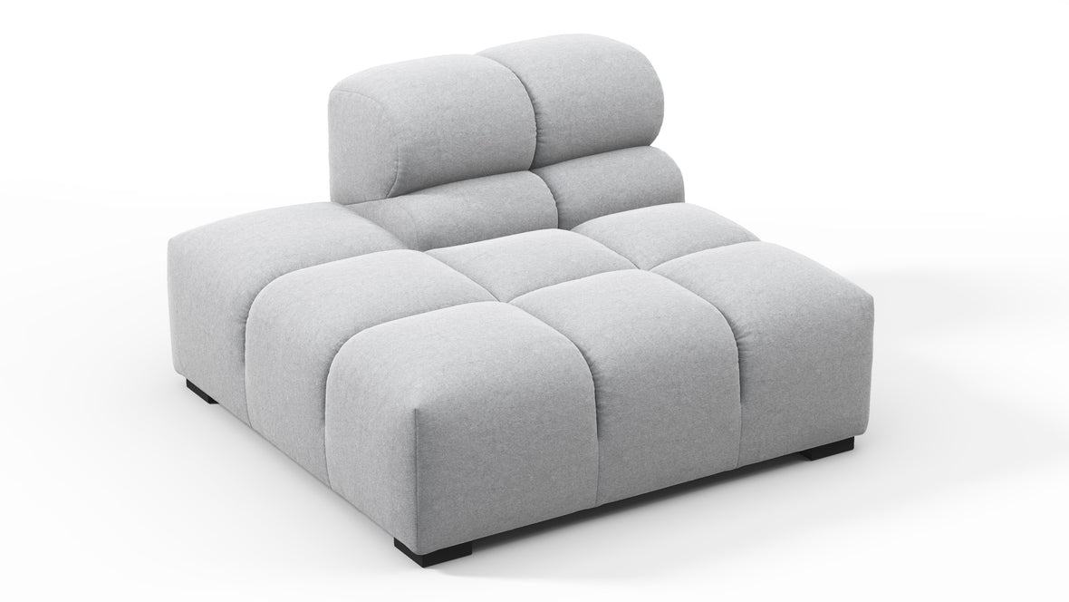 Tufty - Tufty Module, Left End, Armless, Light Gray Wool