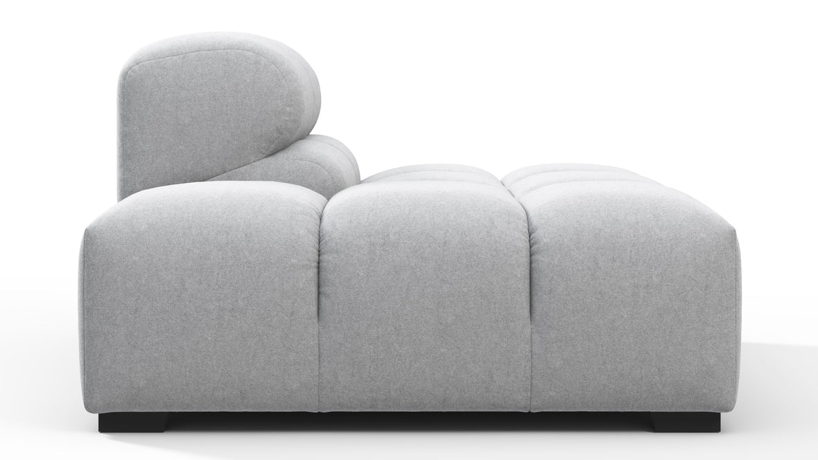 Tufty - Tufty Module, Left End, Armless, Light Gray Wool