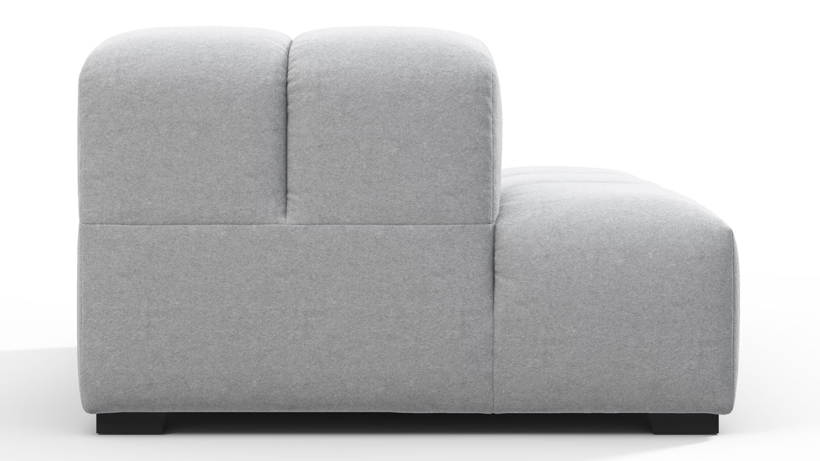 Tufty - Tufty Module, Left End, Armless, Light Gray Wool