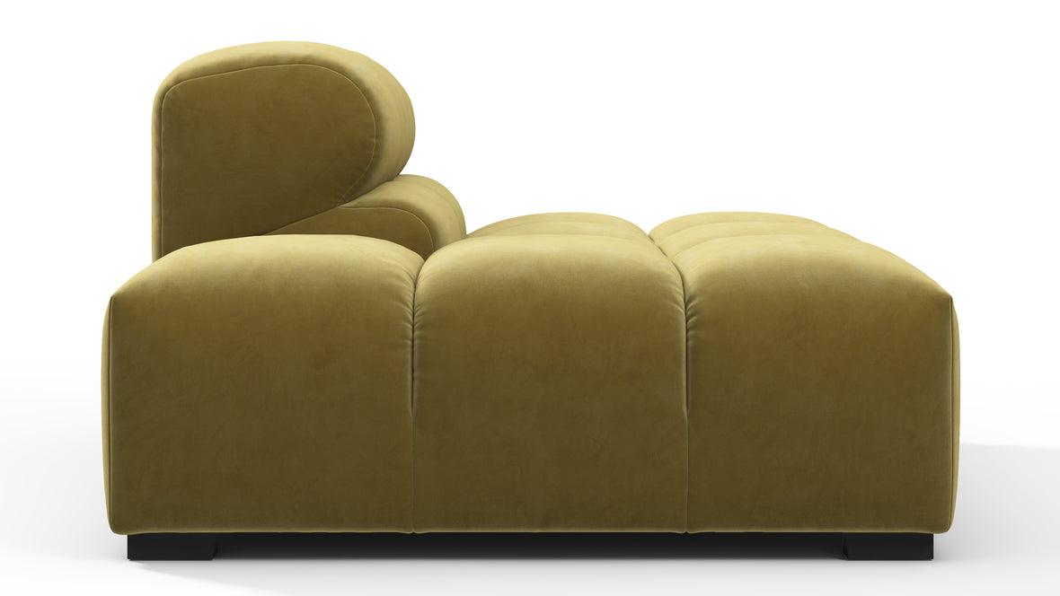Tufty - Tufty Module, Left End, Armless, Olive Gold Velvet