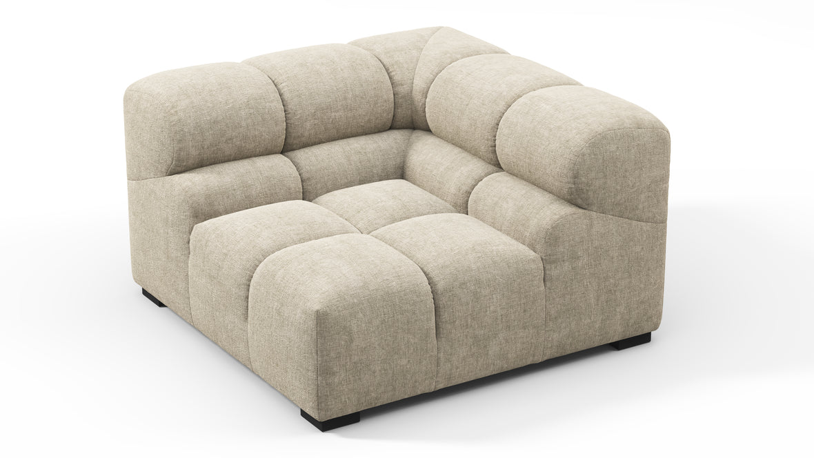 Tufty - Tufty Module, Right Corner, Beige Gray Chenille