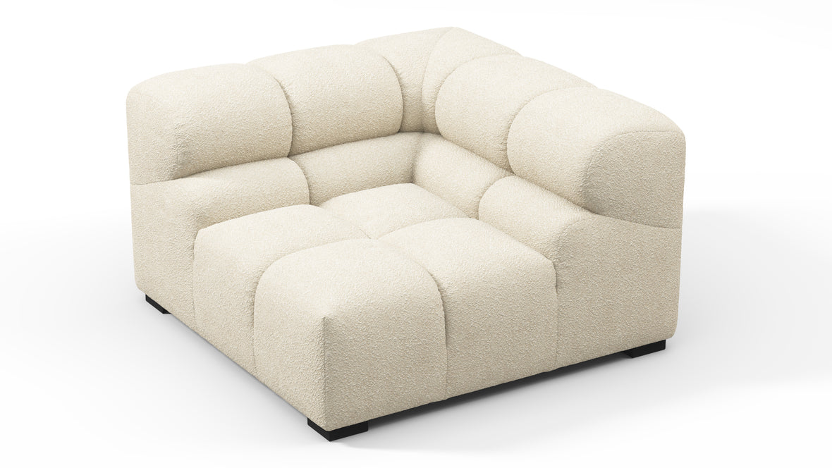 Tufty - Tufty Module, Right Corner, Eggshell Boucle