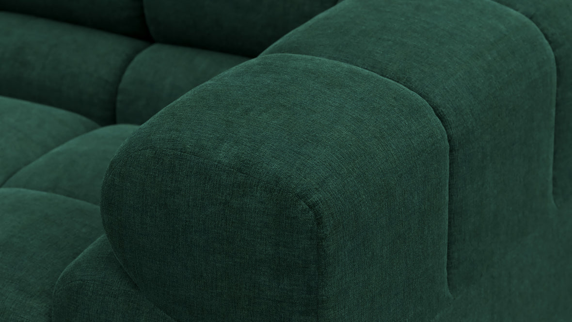 Tufty - Tufty Module, Right Corner, Forest Green Chenille
