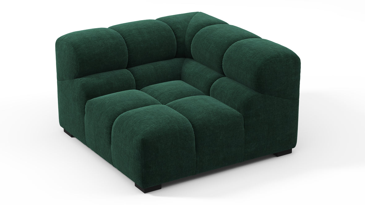 Tufty - Tufty Module, Right Corner, Forest Green Chenille