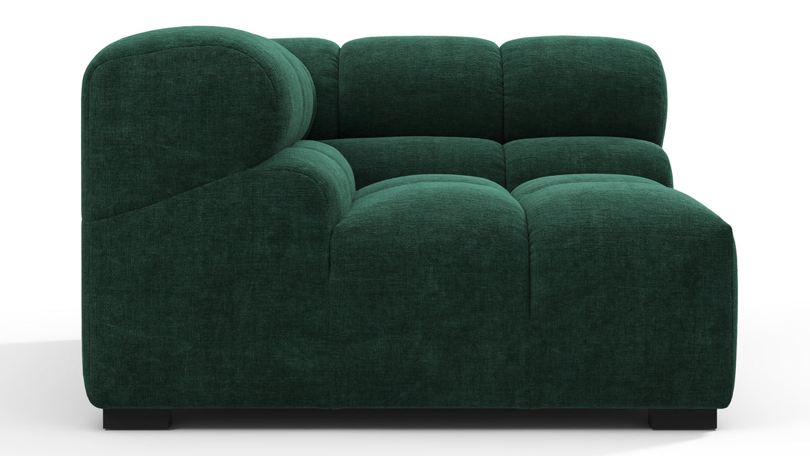 Tufty - Tufty Module, Right Corner, Forest Green Chenille