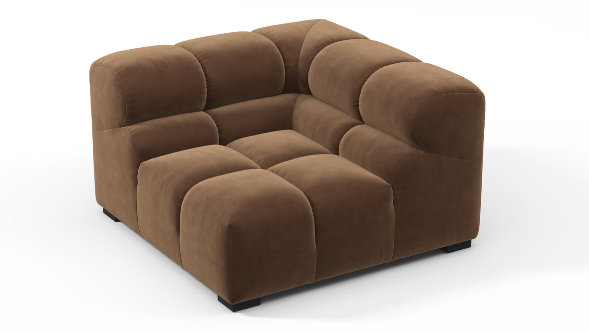 Tufty - Tufty Module, Right Corner, Mocha Velvet