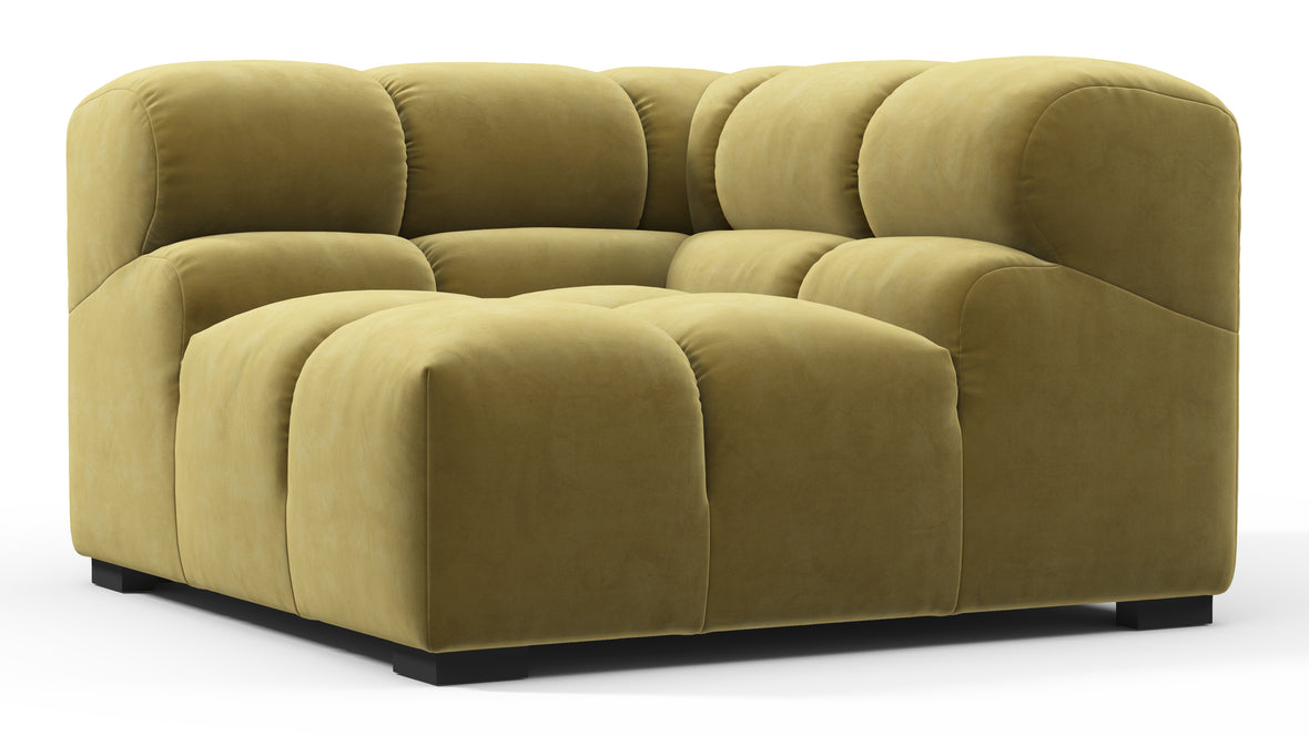Tufty - Tufty Module, Right Corner, Olive Gold Velvet