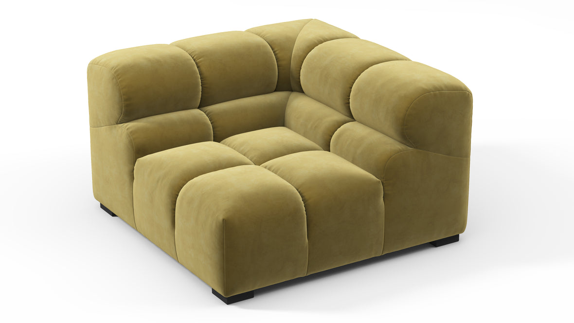 Tufty - Tufty Module, Right Corner, Olive Gold Velvet