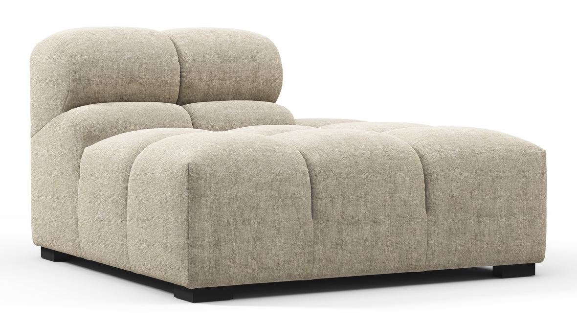 Tufty - Tufty Module, Right End, Armless, Beige Gray Chenille