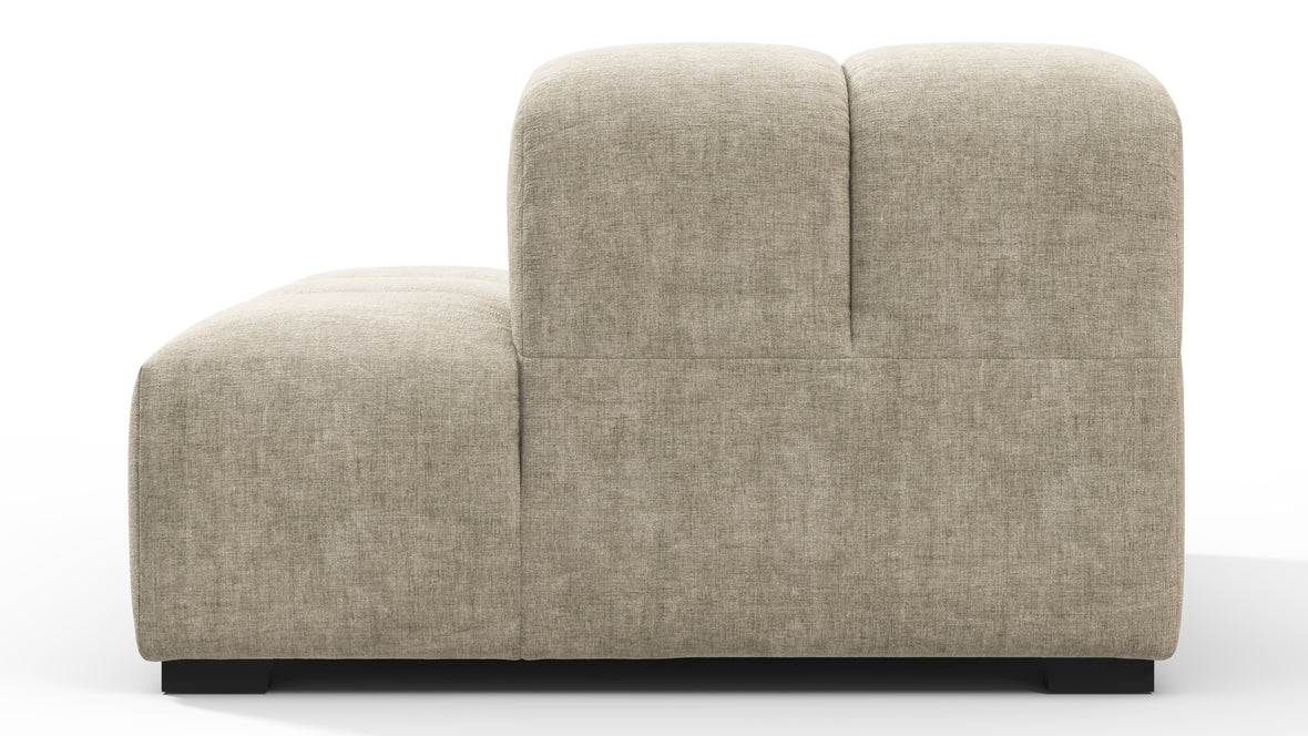 Tufty - Tufty Module, Right End, Armless, Beige Gray Chenille