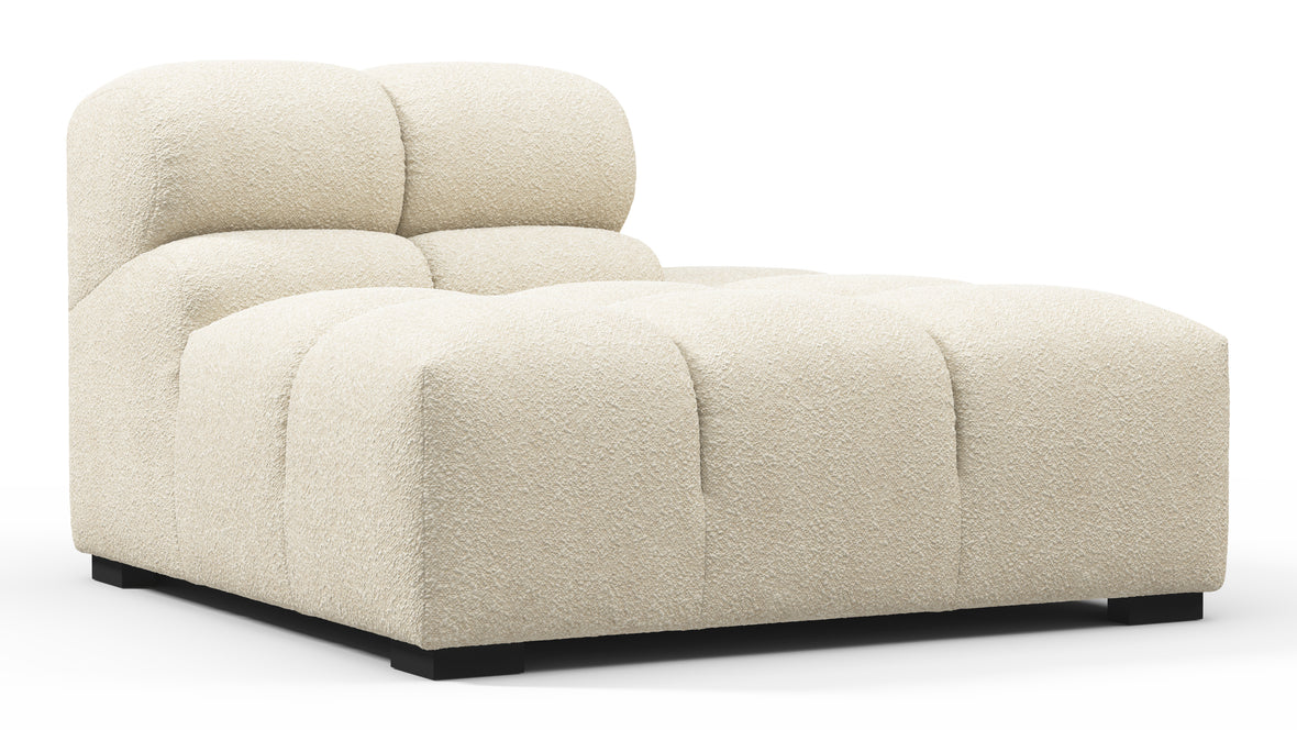 Tufty - Tufty Module, Right End, Armless, Eggshell Boucle