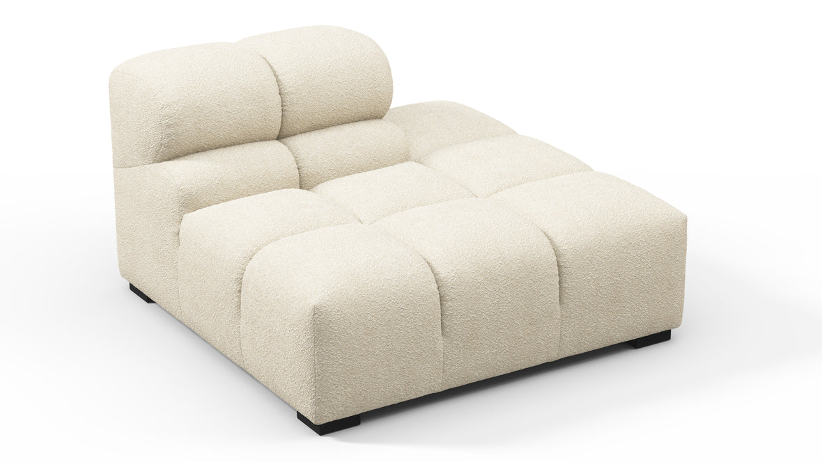 Tufty - Tufty Module, Right End, Armless, Eggshell Boucle