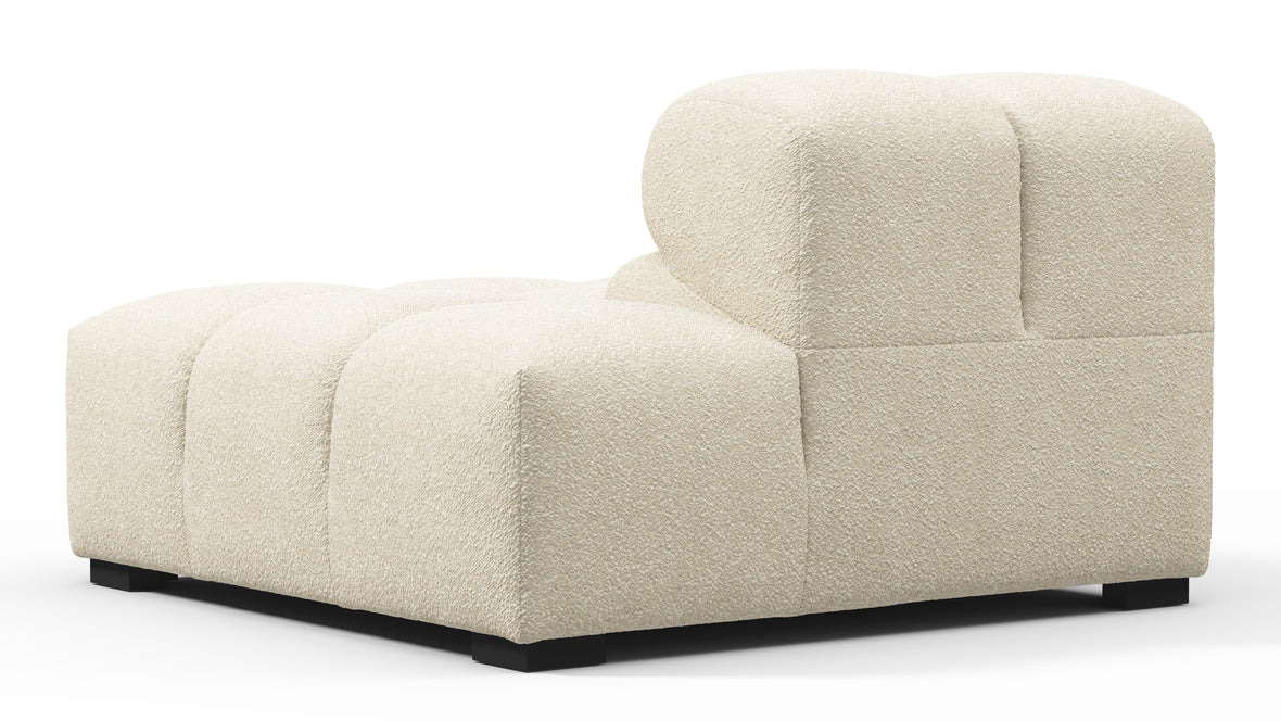 Tufty - Tufty Module, Right End, Armless, Eggshell Boucle