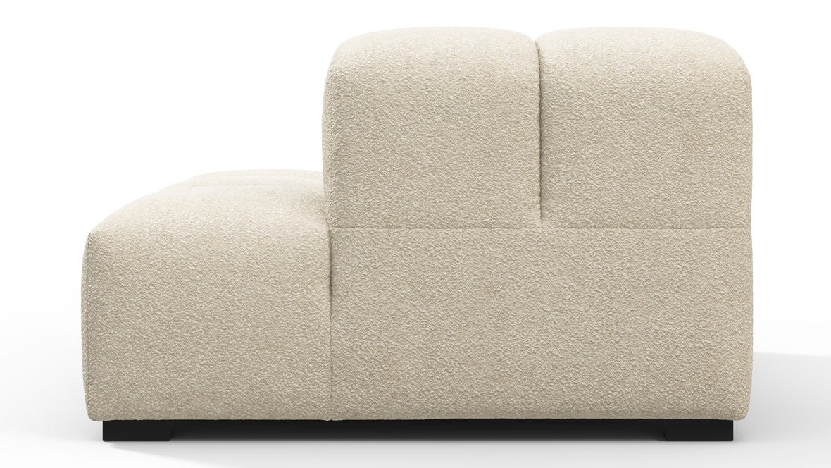 Tufty - Tufty Module, Right End, Armless, Eggshell Boucle