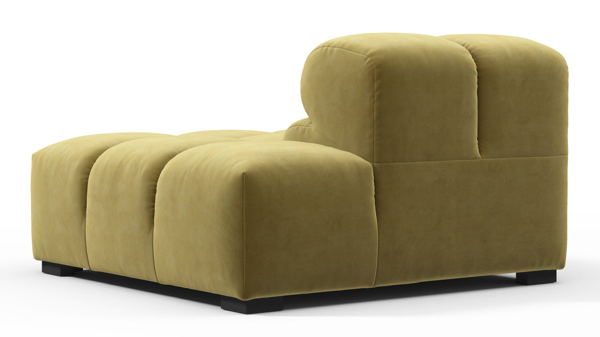 Tufty - Tufty Module, Right End, Armless, Olive Gold Velvet