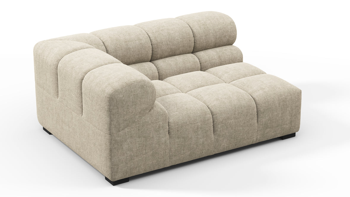 Tufty - Tufty Module, Large Left Corner, Beige Gray Chenille