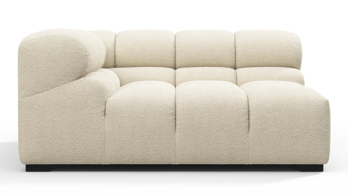 Tufty - Tufty Module, Large Left Corner, Eggshell Boucle